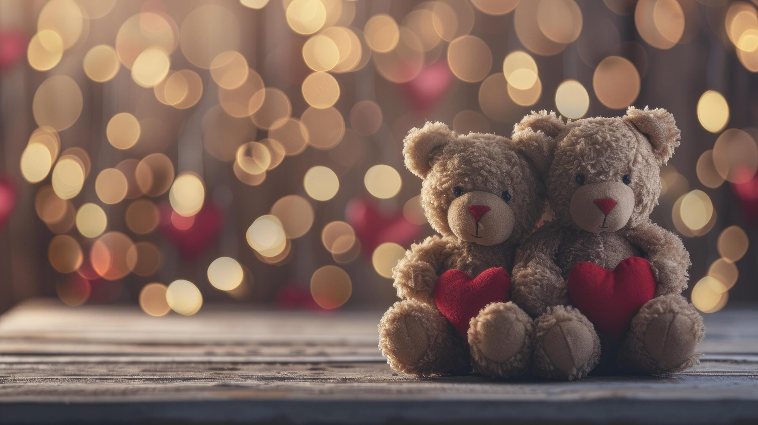 Ai-generated-two-brown-teddies-valentines-day-background-free-photo