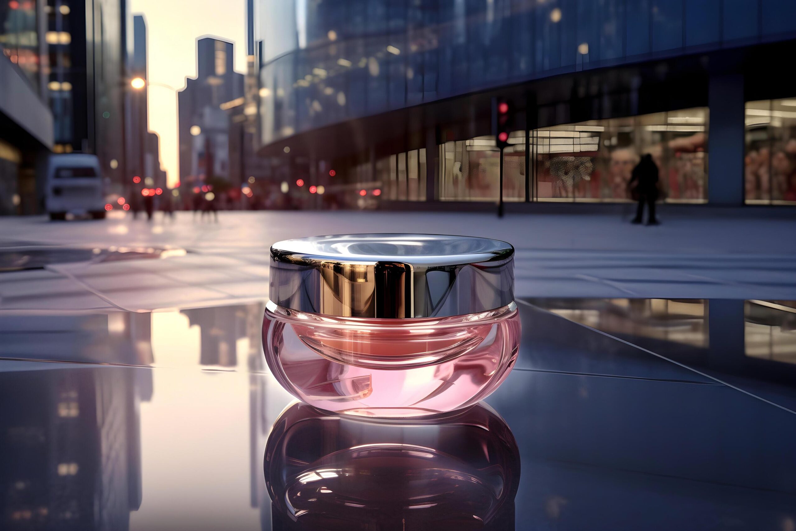 Ai-generated-urban-chic-cosmetic-product-in-the-cityscape-ai-generated-free-photo