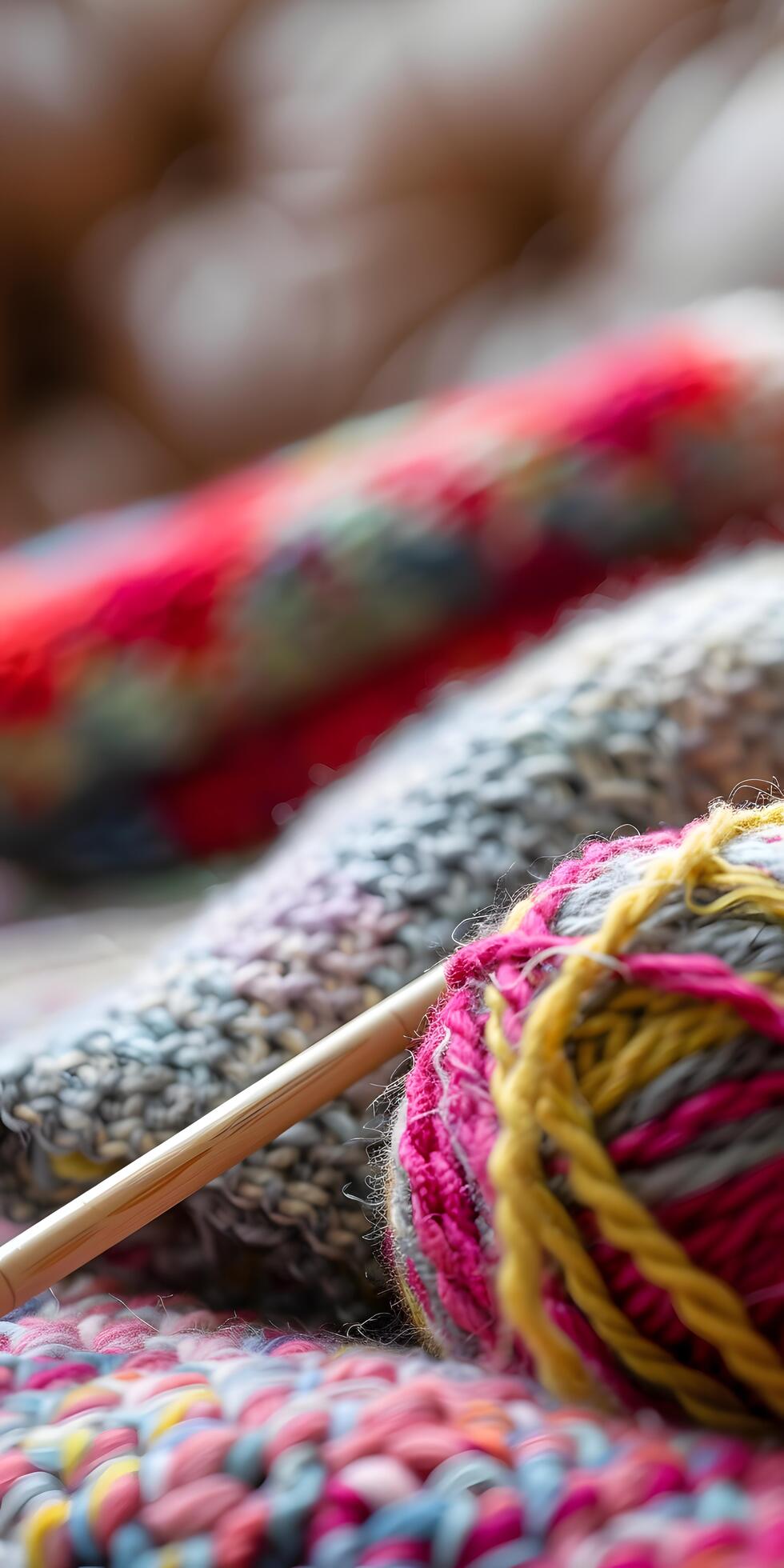 Ai-generated-vibrant-knitting-supplies-free-photo