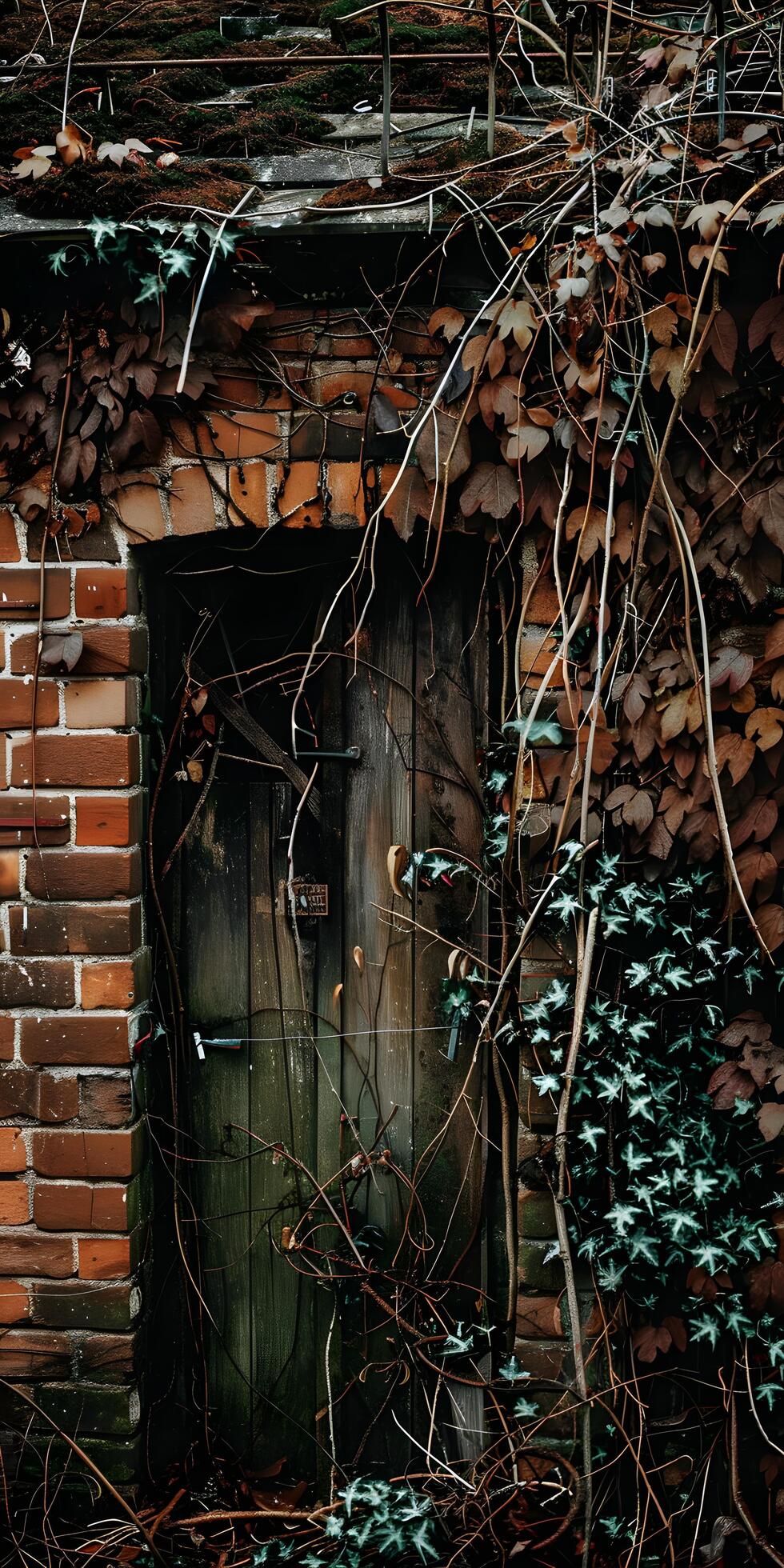 Ai-generated-vintage-brick-buildings-adorned-with-ivy-free-photo