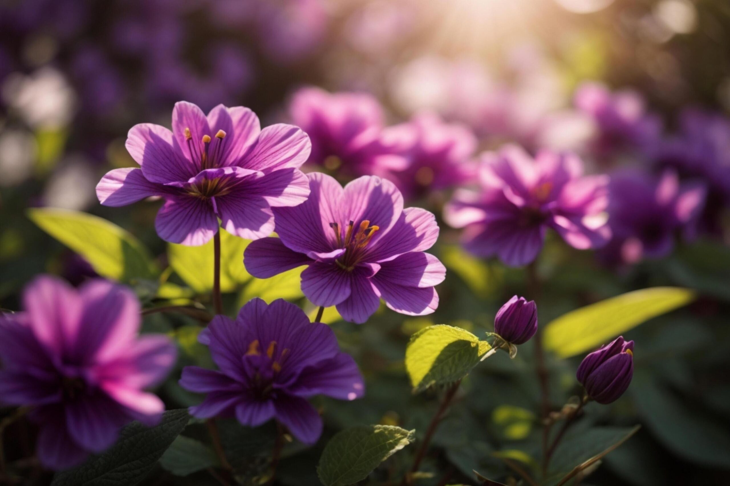 Ai-generated-violet-flower-wallpaper-free-photo