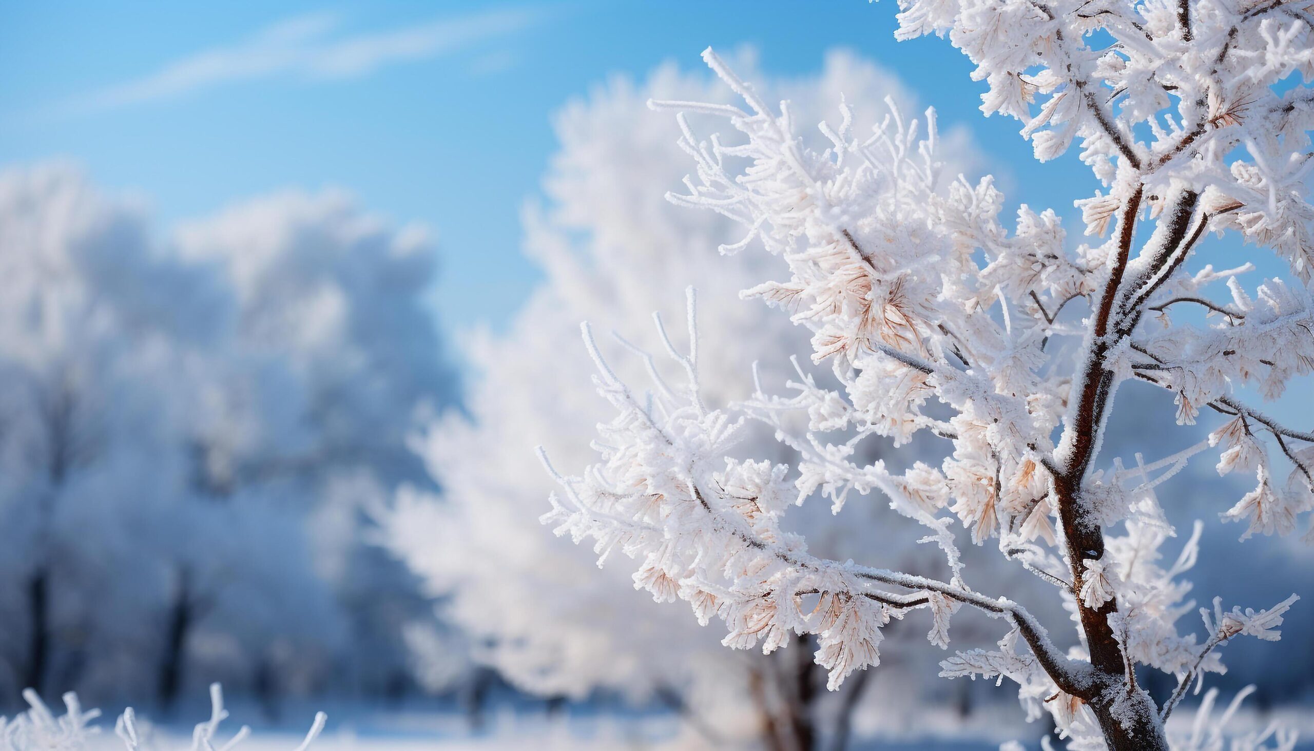 Ai-generated-winter-beauty-snow-covered-tree-branches-in-a-tranquil-forest-generated-by-ai-free-photo