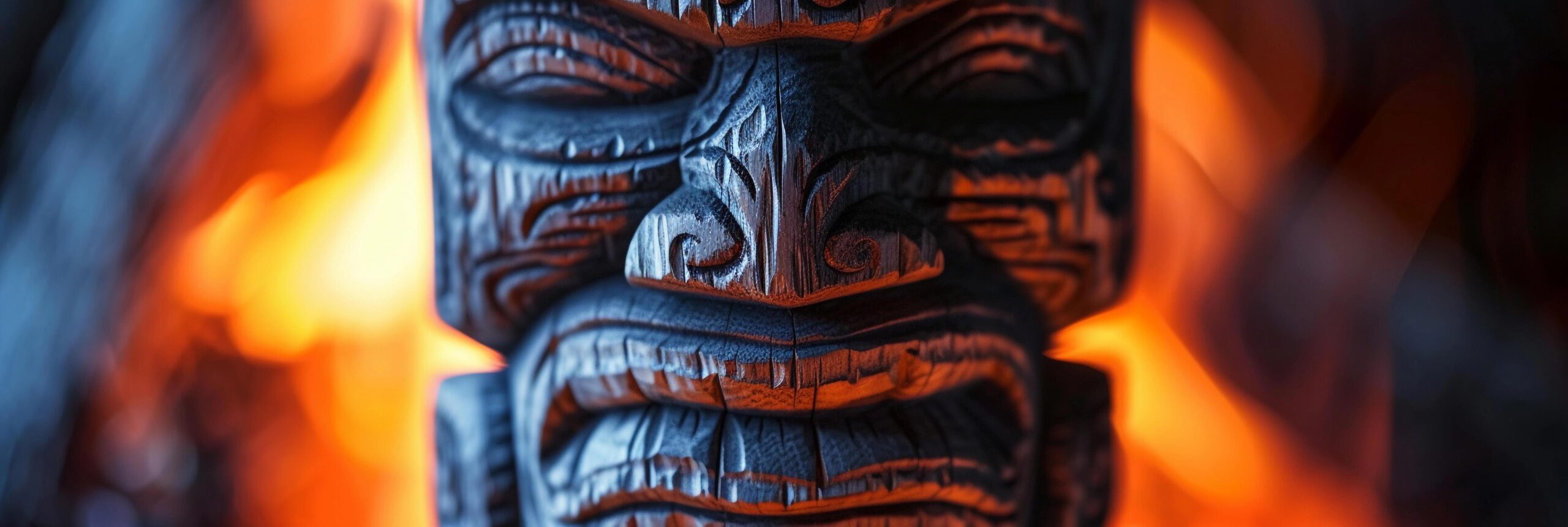 Ai-generated-woodblock-tiki-image-background-image-generative-ai-free-photo