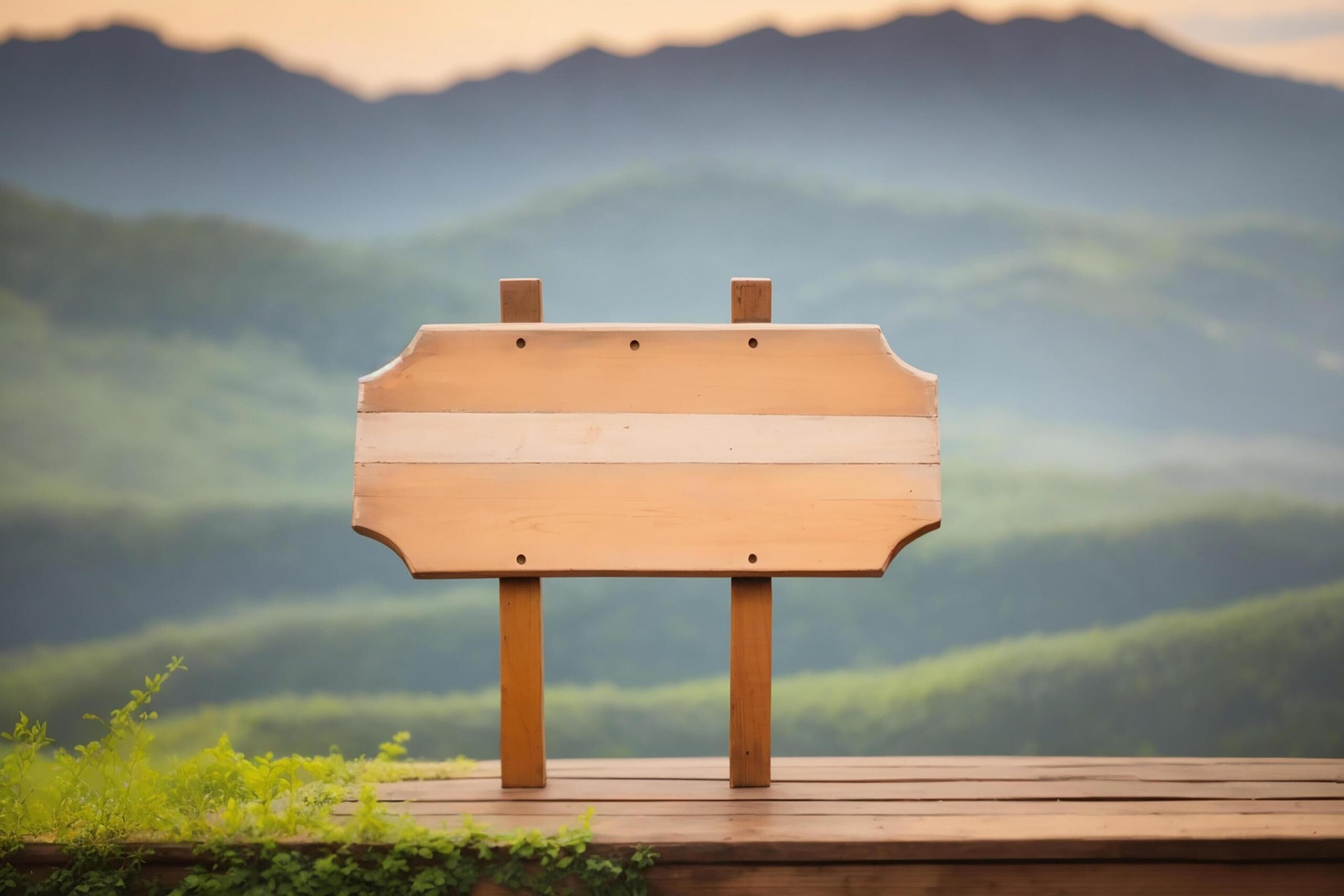 Ai-generated-wooden-signboard-on-outdoor-background-ai-generative-free-photo