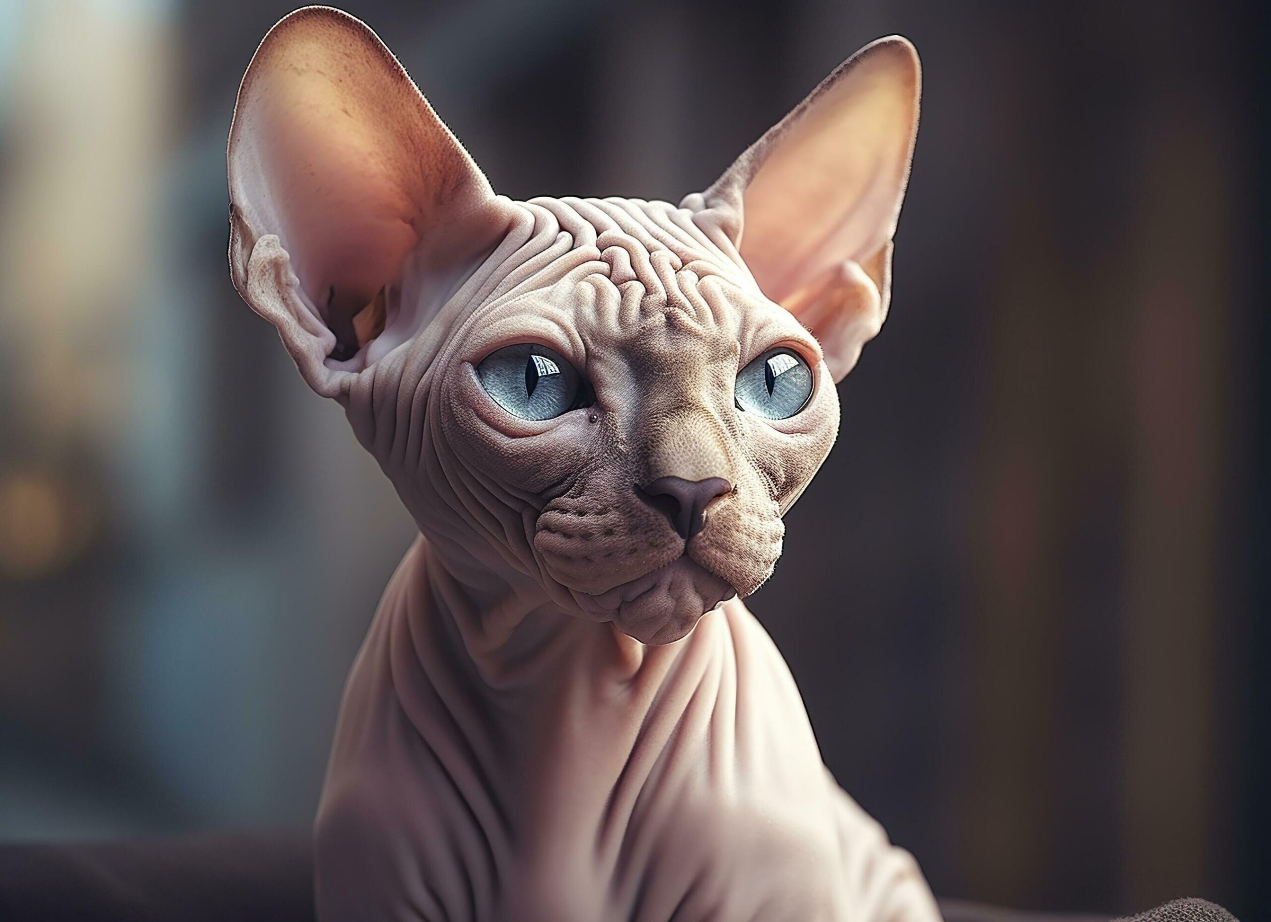 Beautiful-sphynx-cat-concept-contemporary-natural-and-mood-social-background-generative-ai-free-photo