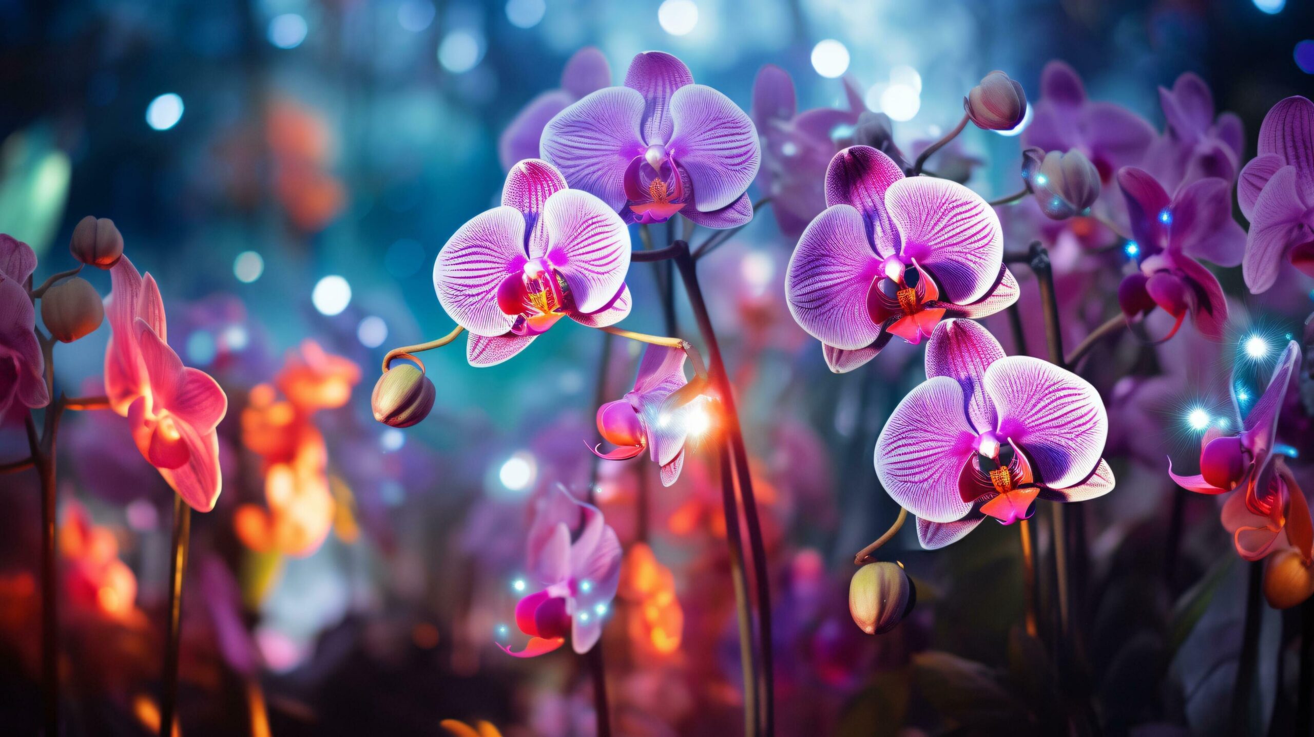 Orchid-against-the-blurred-background-ai-generative-free-photo