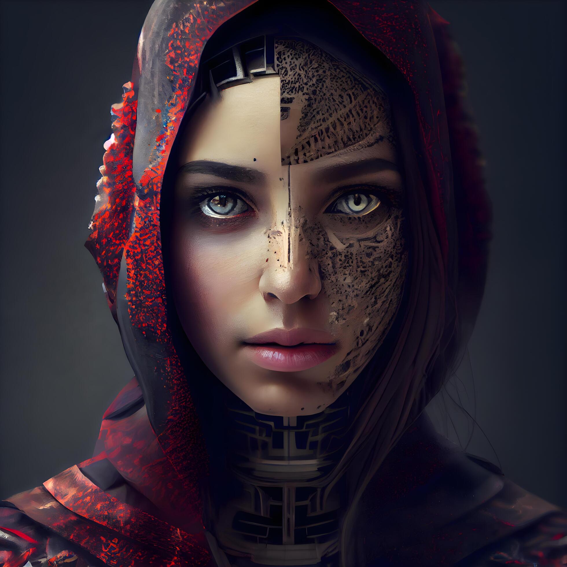 Portrait-of-a-beautiful-girl-in-the-image-of-a-medieval-warrior-ai-generative-image-free-photo