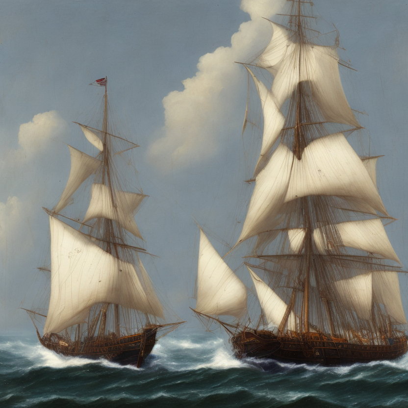 Schooner, heavy lightning