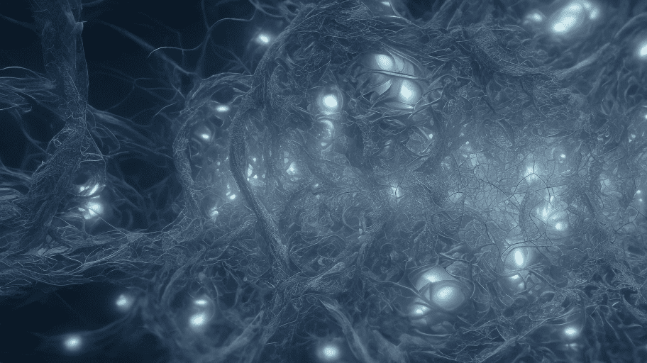 Intertwined neurons, complexity, iridescent fractal patterns, dark negative, reflections, volumetric lighting, cinematic, ultra sharp, ultra detailed, ultra realistic, hdr, octane rendering 3d + --ar 9:16, mdjrny-v4 style