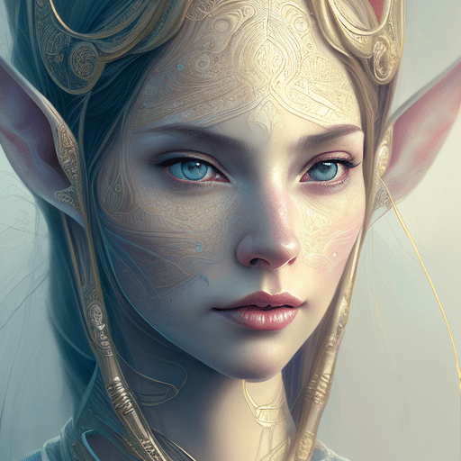 Portrait of female elf, intricate, elegant, highly detailed, digital painting, artstation, concept art, smooth, sharp focus, illustration, art by artgerm and greg rutkowski and alphonse mucha, 8k