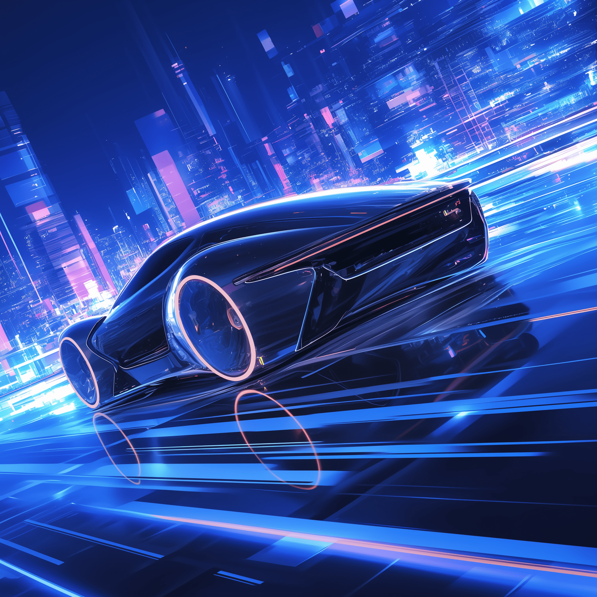 Intelligent car driving, sense of technology, sense of the future, minimalist style, high quality --niji 6