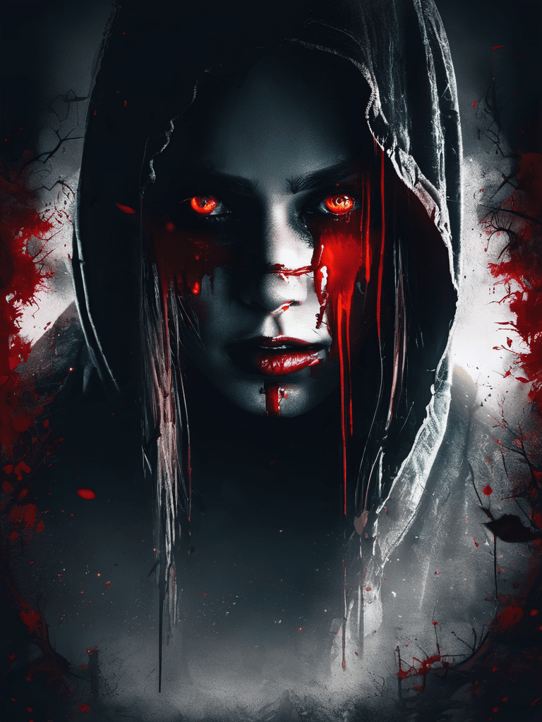 Out of the darkness, glowing eyes, volumetric, disfigured, brutal, scary horror, depressed, jaded, visually captivating, pain, sadistic, psycho, bloody, gloomy, dramatic, 4k, high quality, hd wallpaper