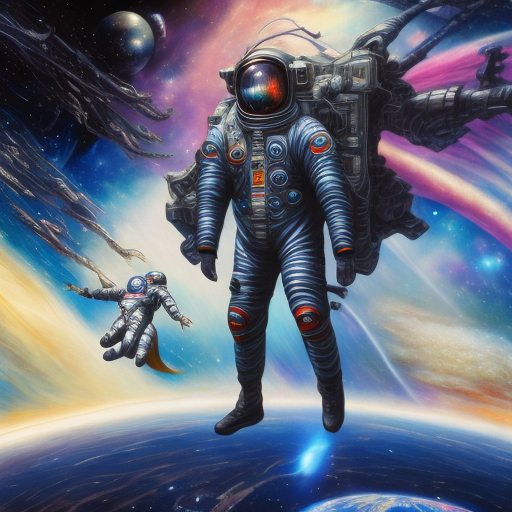 Cinematic film still professional 3d model anime artwork concept art a masterpiece oil painting, comic comic dreamscape an futuristic pilot suit falling backwards into the cosmos, the space suit looks like something out of a science fiction anime. Surreal, ethereal, dreamy, mysterious, fantasy, highly detailed. Highly detailed, psychedelic, vibrant, highly detailed. Digital artwork, illustrative, painterly, matte painting, highly detailed, he is panicking, scared. Key visual, vibrant, highly detailed. Octane render, highly detailed, volumetric, dramatic lighting, glossy, lense flare, shiny surface, reactor core, heavy armor, black and fire orange color scheme, aggressively wolf designed helmet, on cosmic fire. Shallow depth of field, vignette, highly detailed, high budget, bokeh, cinemascope, moody, epic, gorgeous, film grain, grainy