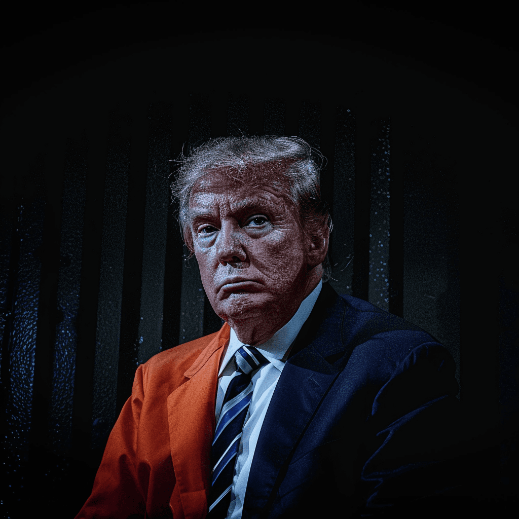 A guilty man in orange prison jumpsuit, in prison, jail, behind bars --iw 2 --v 6. 0