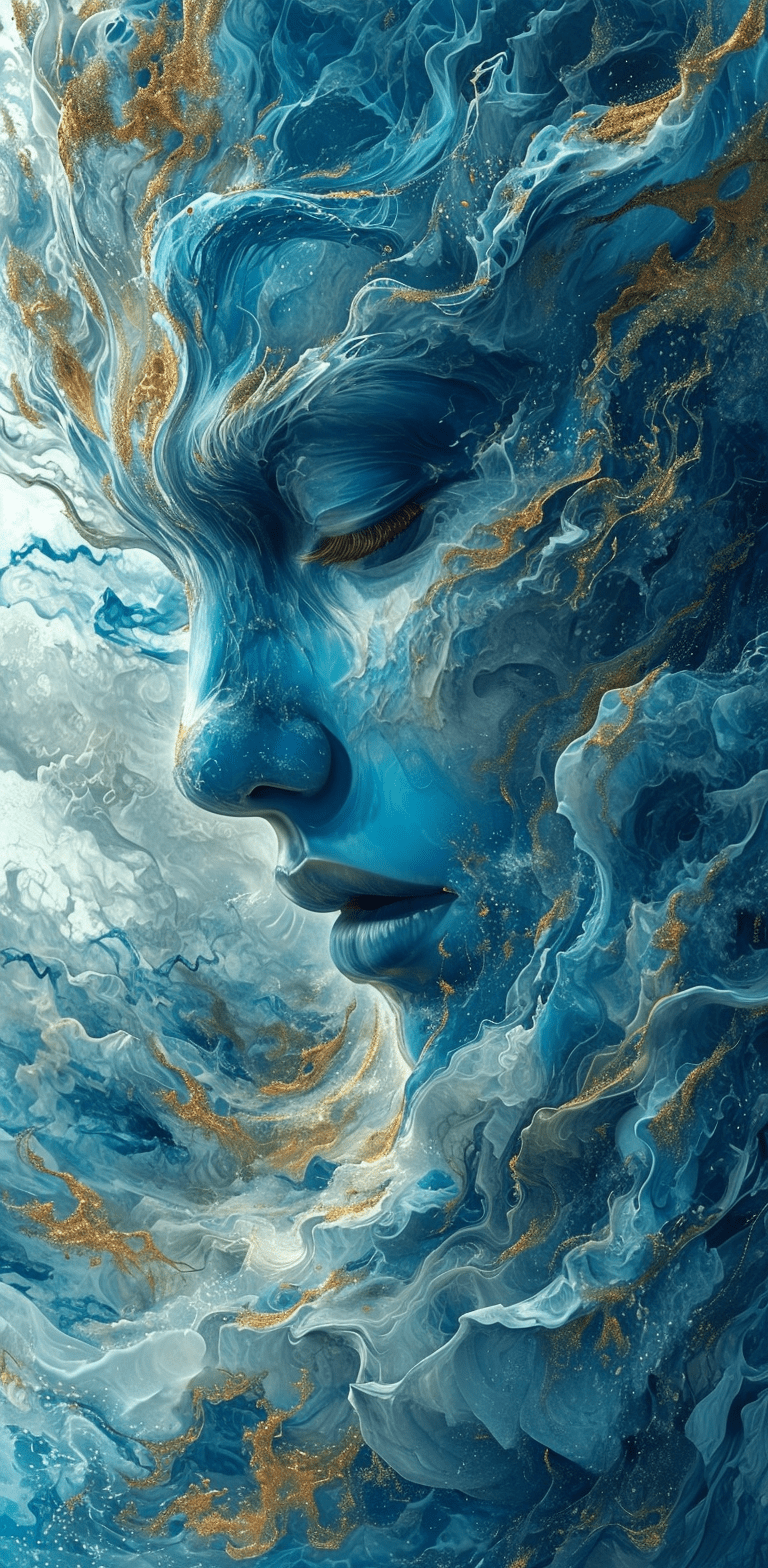 Photo illustration from a world in the clouds, in the style of tanya shatseva, the stars art group (xing xing) , meghan howland, dark indigo and light cyan, mind-bending sculptures, realistic hyper-detail, fluid simplicity --ar 63:128 --stylize 750 --v 6