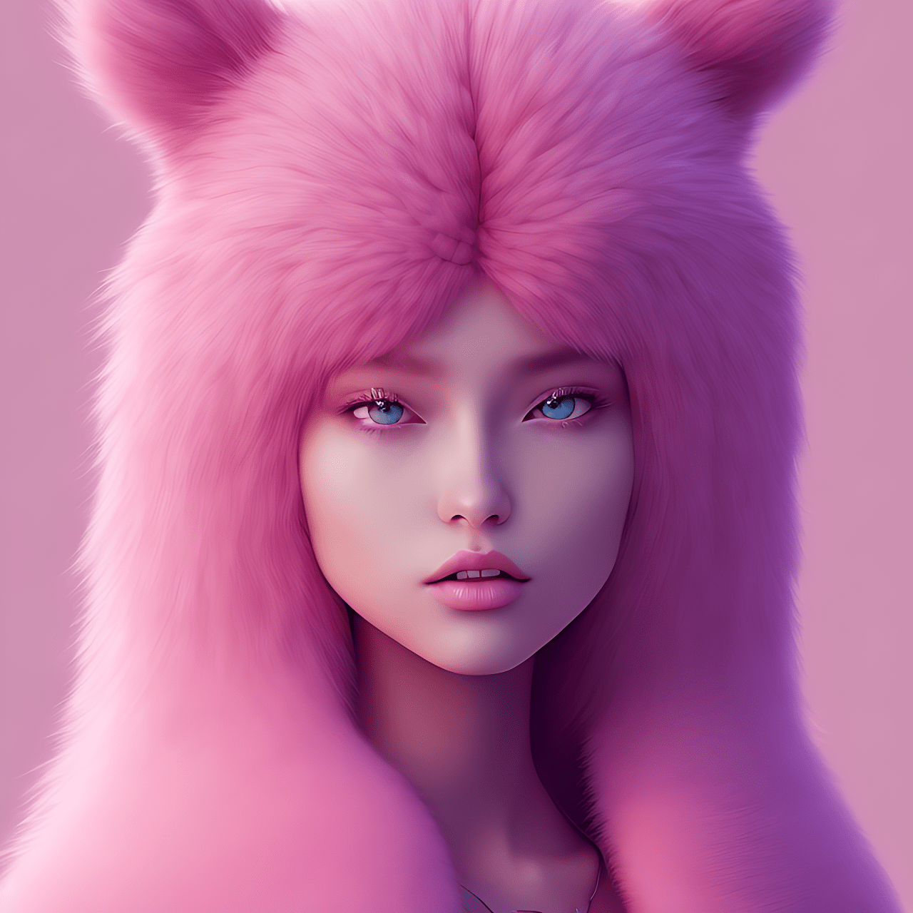 Mdjrny-v4 style, its so fluffy im gonna die, cgi, black pink,