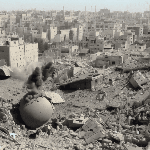 Bombardement massif sur une ville