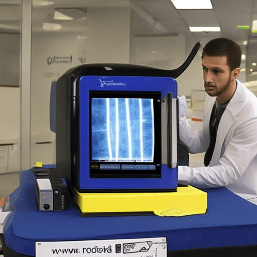 Thief stealing a portable x-ray equipment
