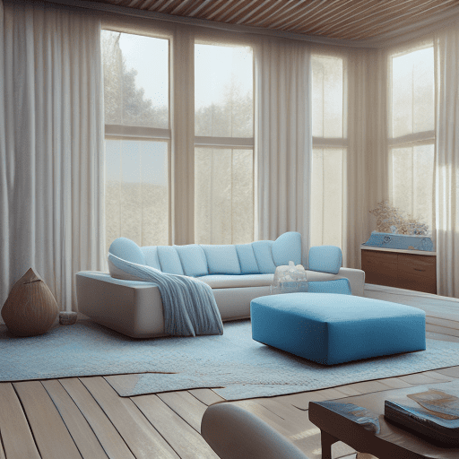 High resolution photography interior design, dreamy sunken living room conversation pit, wooden floor, small windows opening onto the garden, bauhaus furniture and decoration, high ceiling, beige blue salmon pastel palette, interior design magazine, cozy atmosphere; 8k, intricate detail, photorealistic, realistic light, wide angle, kinkfolk photography, a+d architecture