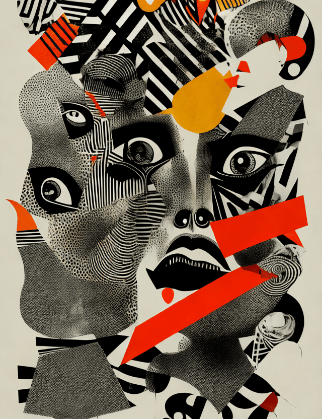 Unapologetic, perfectcore, bizarre, freaky graphic poster, strong graphic, line, behance, award - winning, extraordinary, modern, screen print, old paper background, use many shapes, no frames, surrealism matte background melting oil on canvas