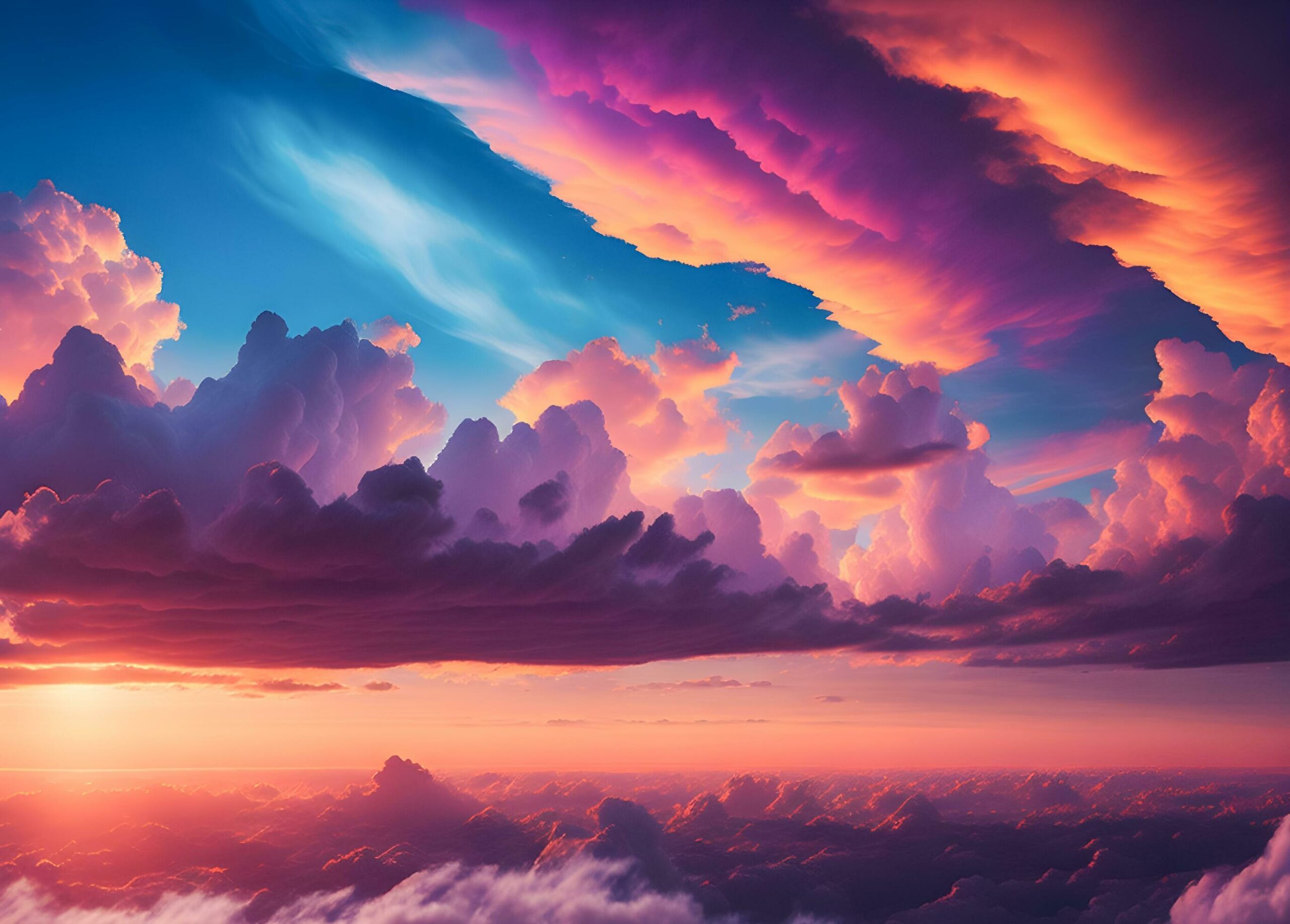 Sky-and-clouds-with-beautiful-flashy-colors-fantasy-style-ai-generated-free-photo