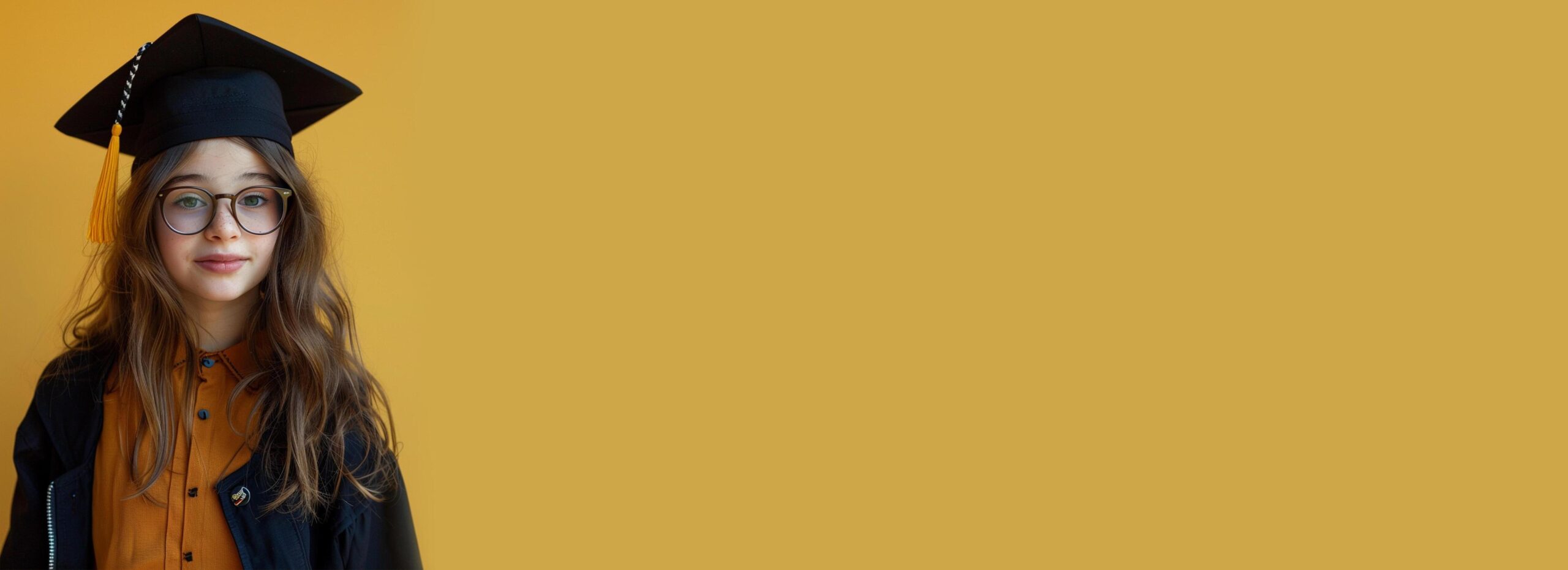 Young-woman-university-graduates-in-graduation-and-cap-copy-space-banner-ai-generated-free-photo