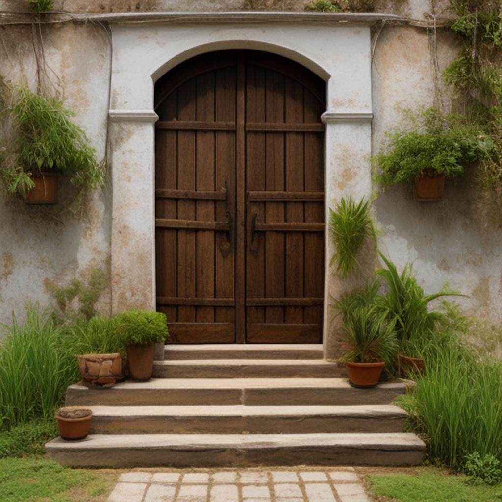 Background, old walls, plants by @ai_generated