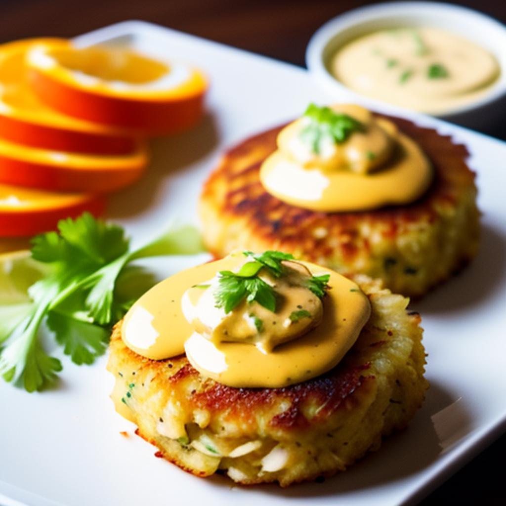 Crab cakes with citrus by @ai_generated
