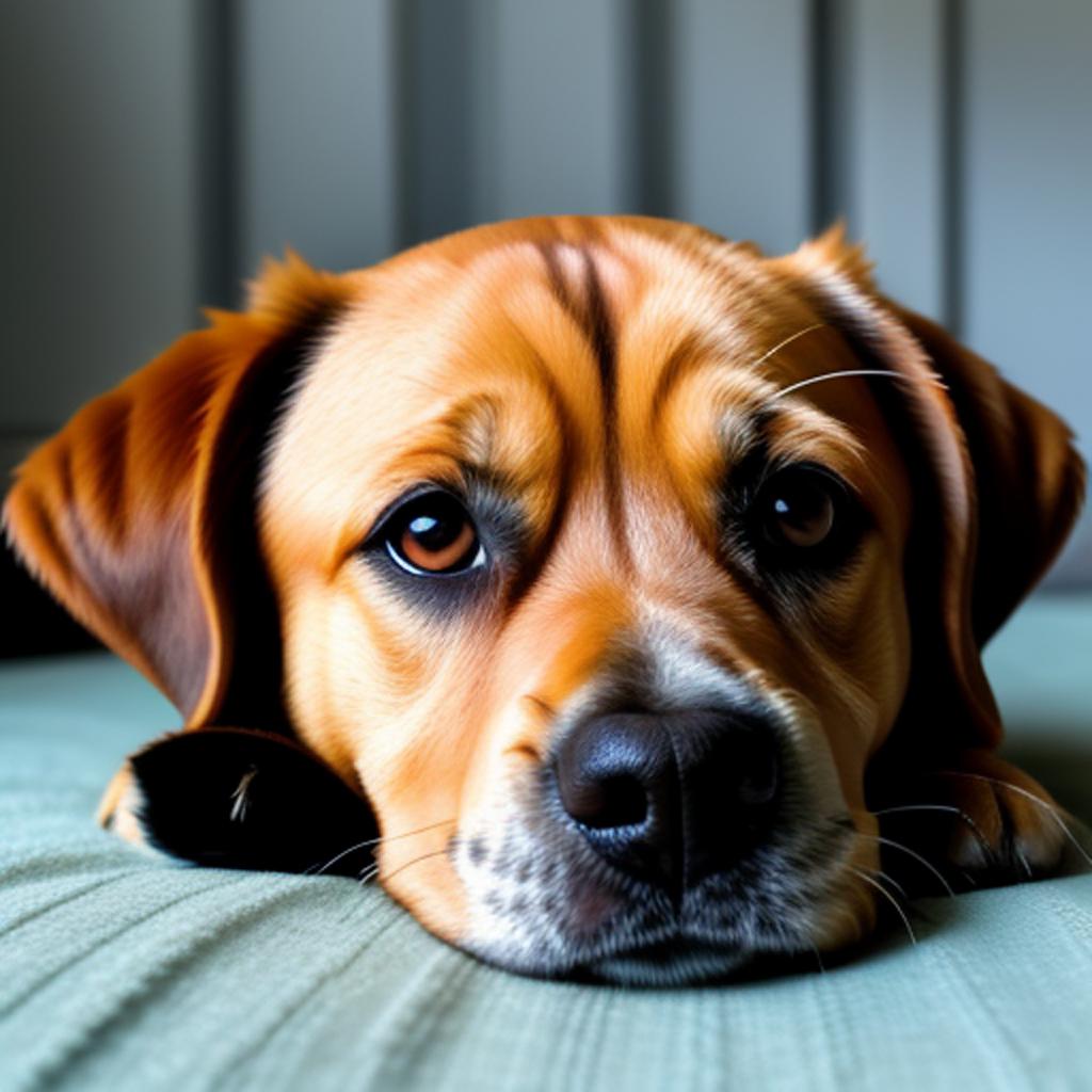 Trauriger süsser hund by by @ai_generated