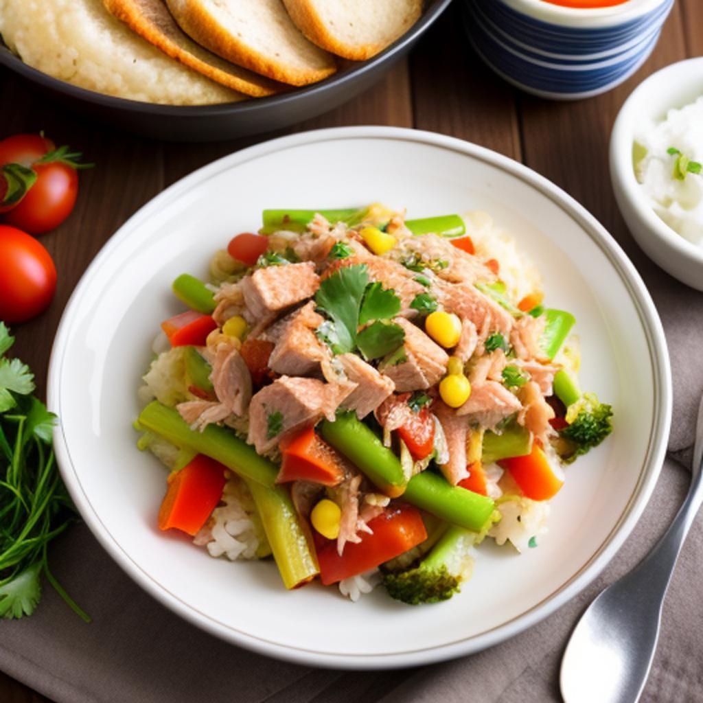 Shredded tuna and vegetable by @ai_generated