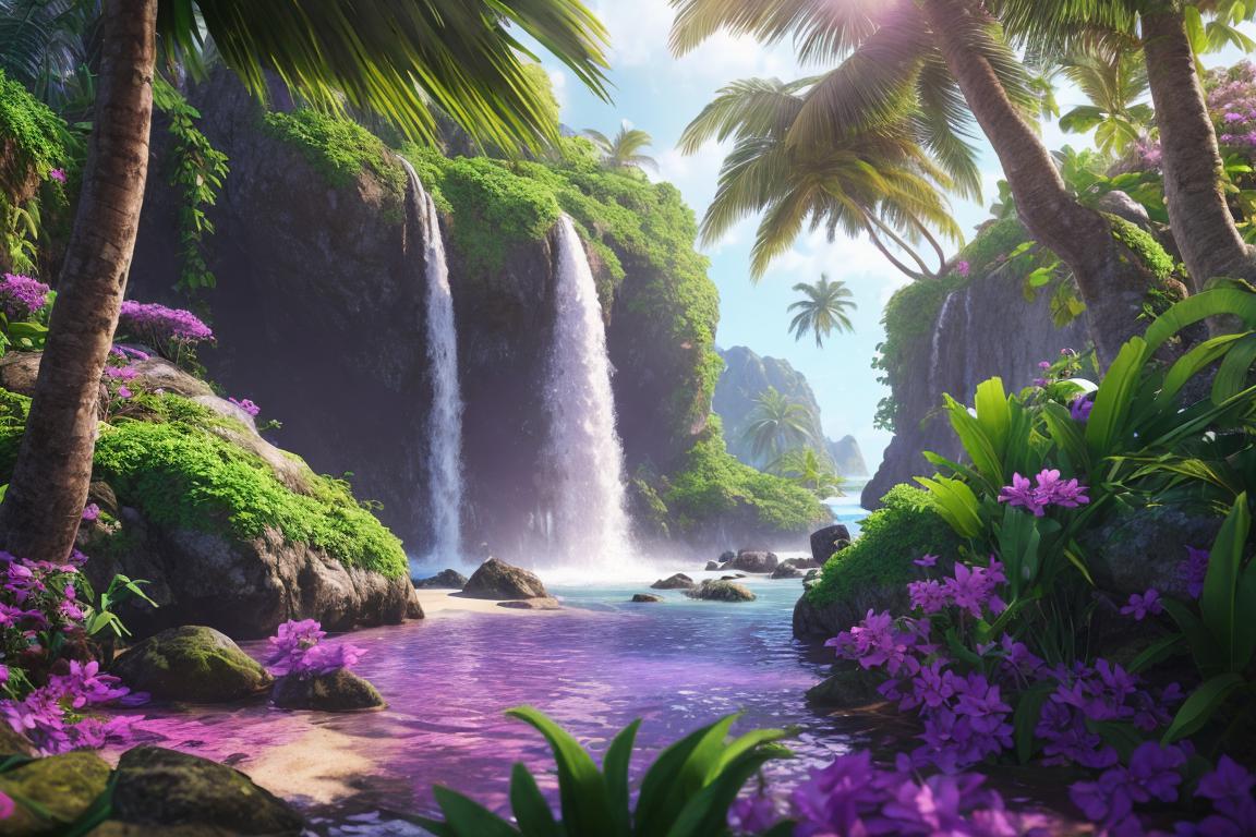 An island with lush by @ai_generated