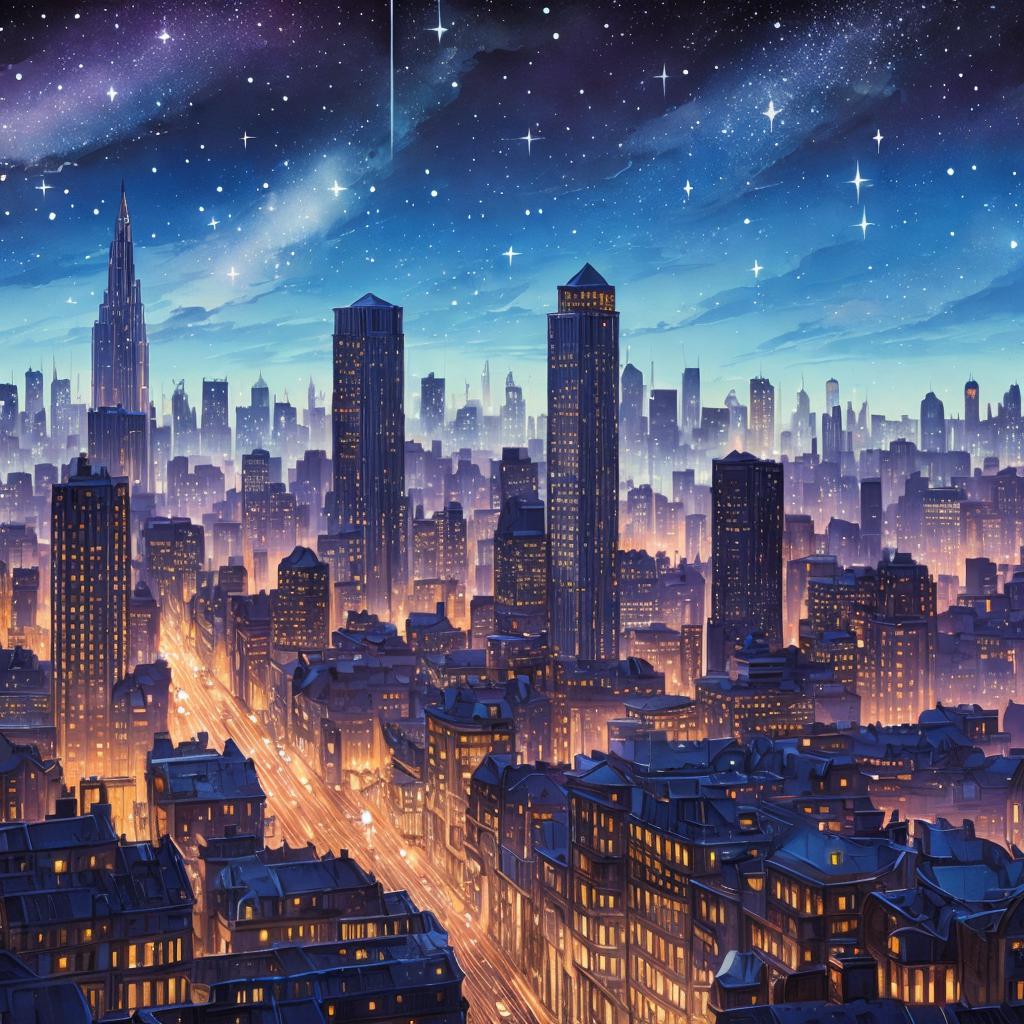 "captivating starlit cityscape with by @ai_generated