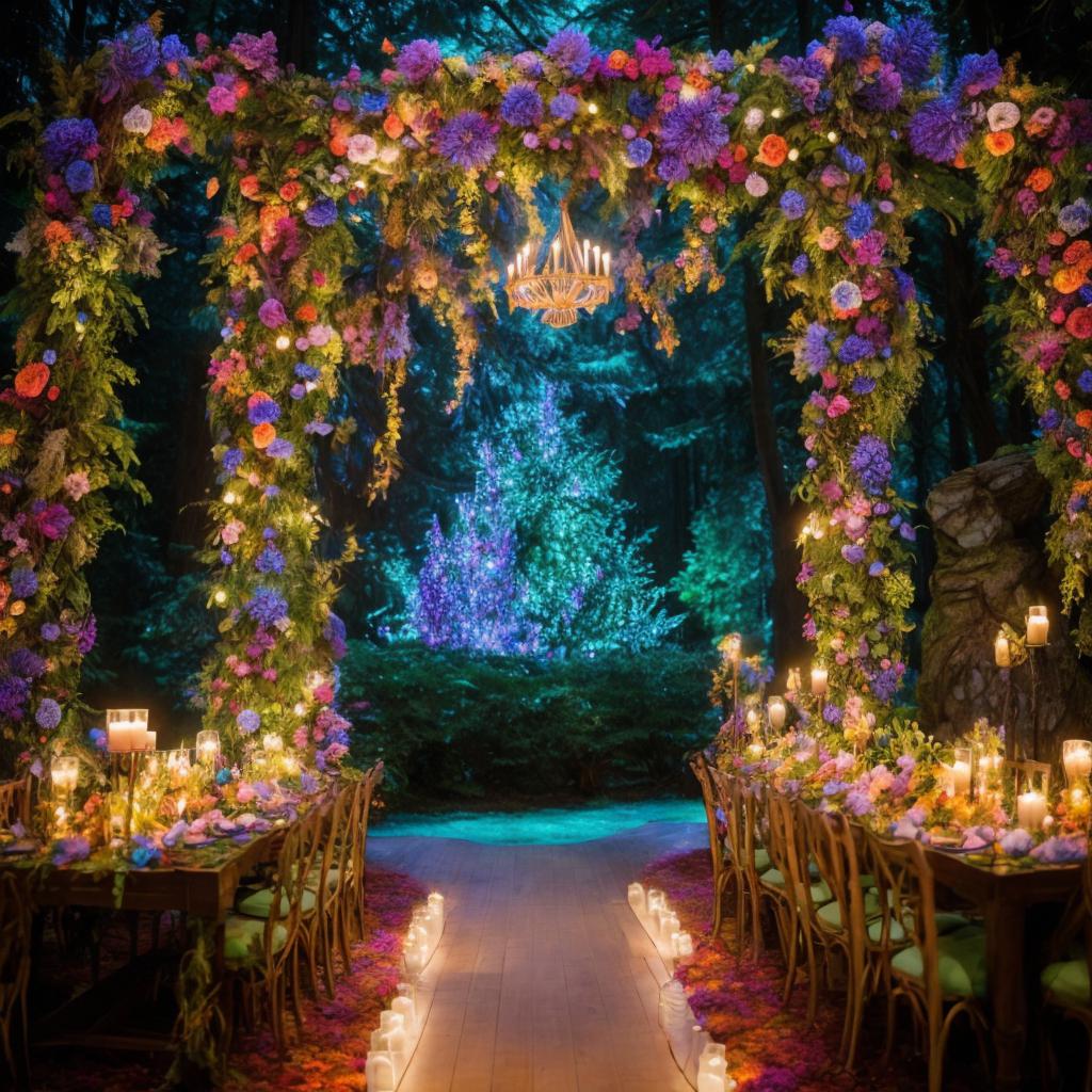 Enchanted forest, whimsical lighting, by @ai_generated