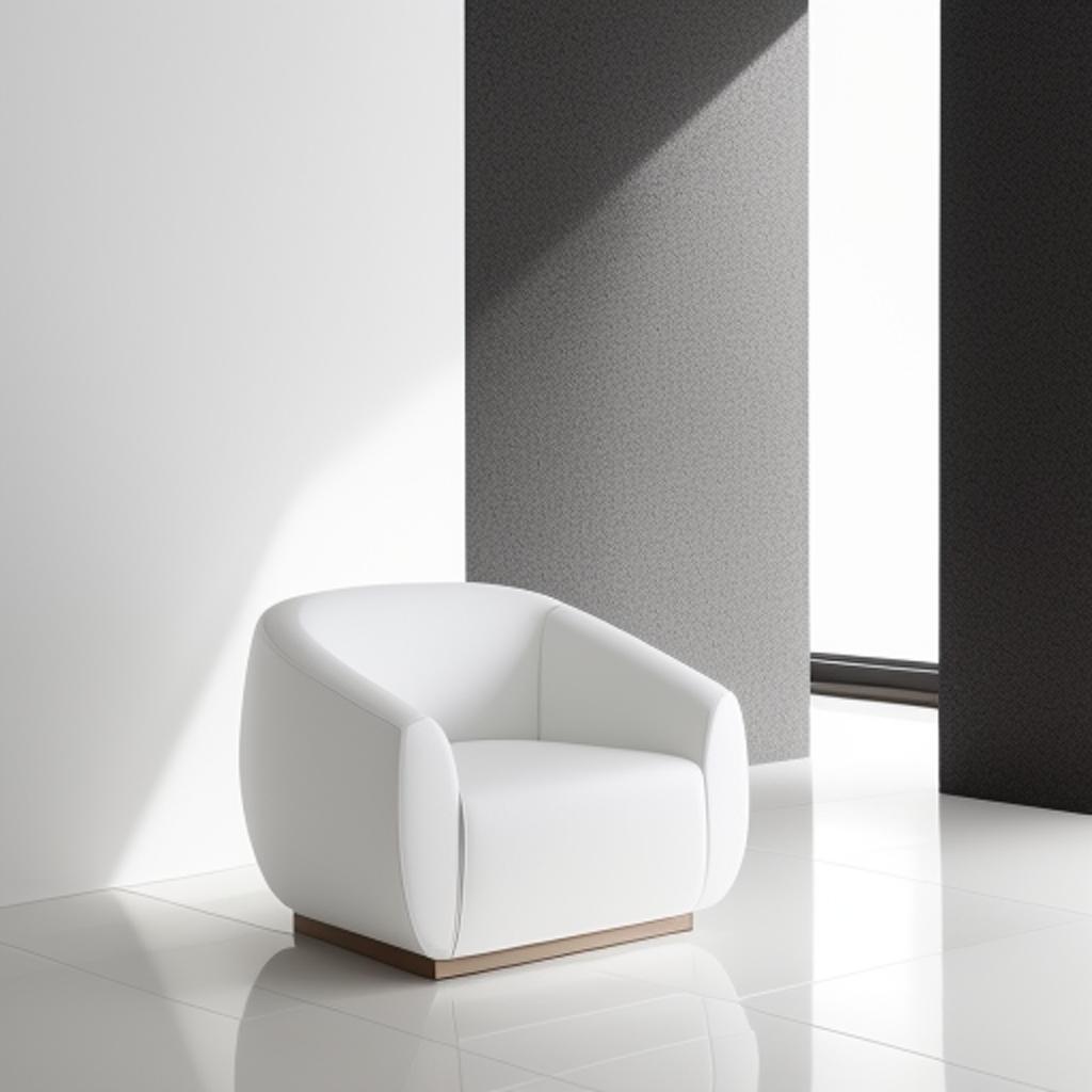 "minimalist white chair, sleek by @ai_generated