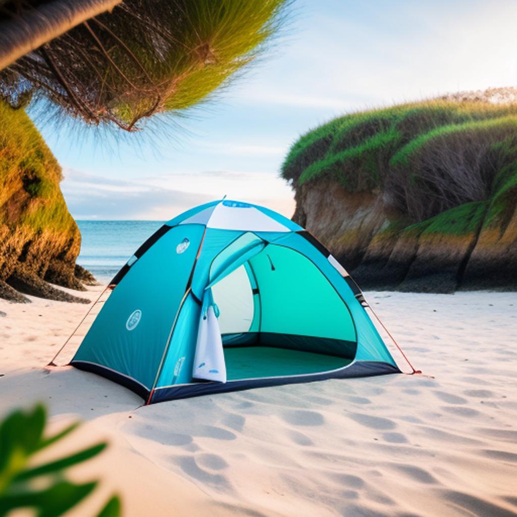 Beach sea camping by by @ai_generated
