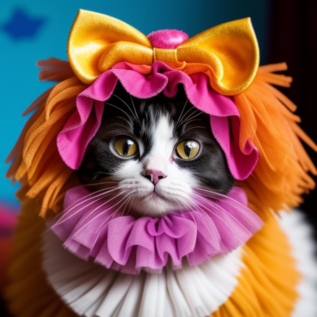 A cute clown cat by @ai_generated