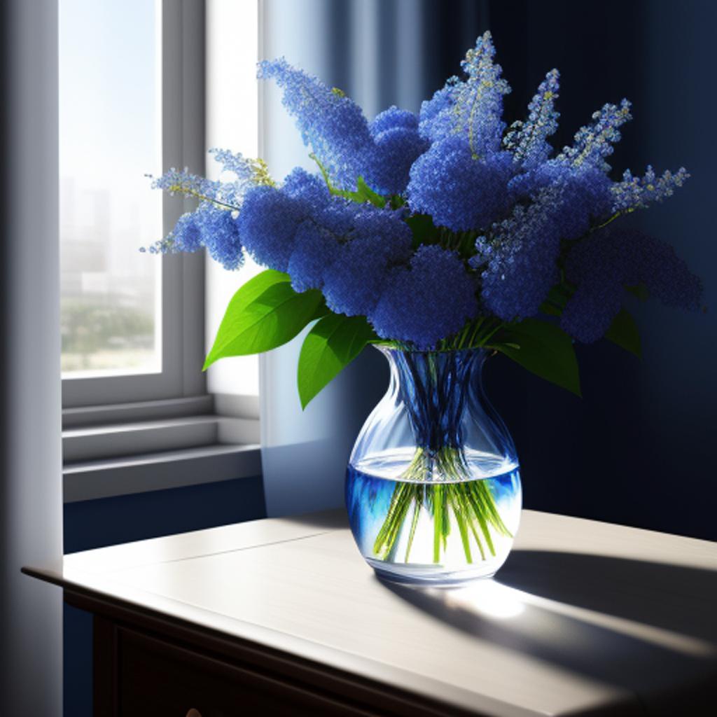 Deep blue flowers in by @ai_generated