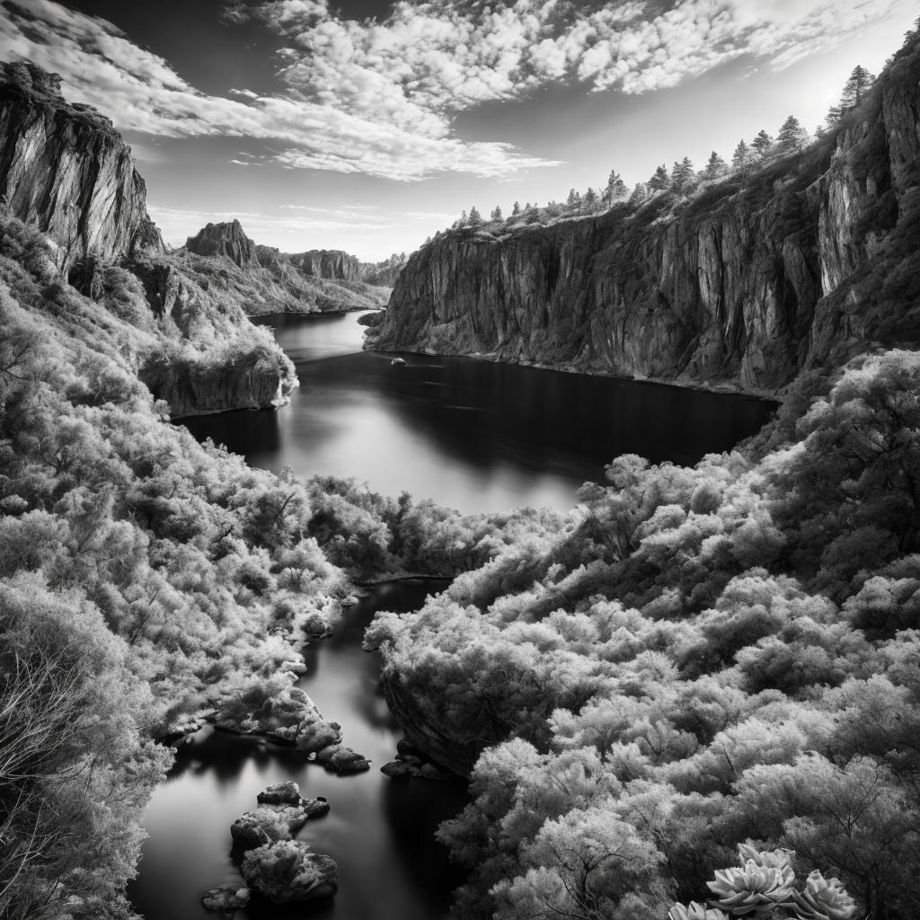 Black and white photograph. By @ai_generated
