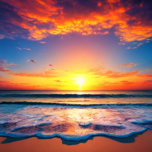 Background, beach and sunset by @ai_generated