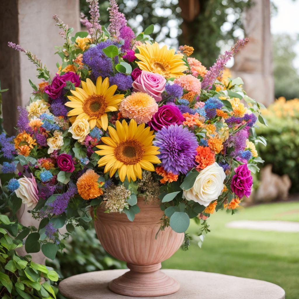 "vibrant bouquet, natural lighting, by @ai_generated