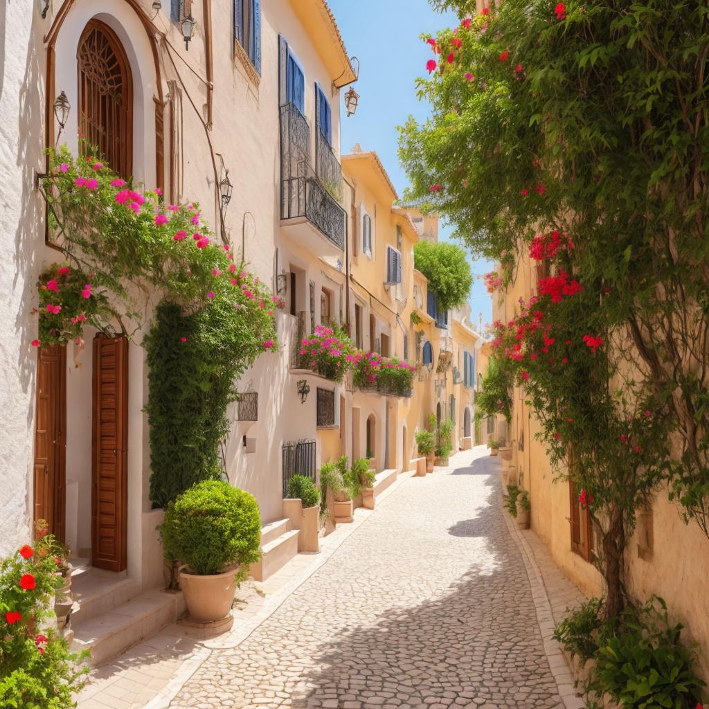 Romantic mediterranian street by by @ai_generated