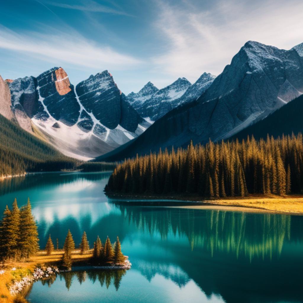 Berg mit see by by @ai_generated