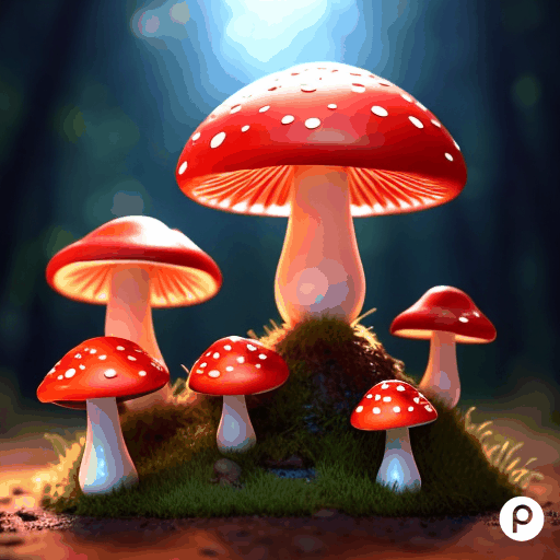 Cogumelos infantil 3d, fantasy, by @ai_generated