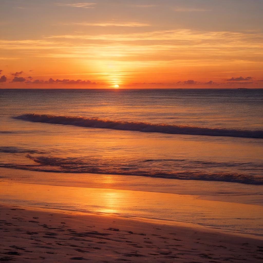 "gorgeous beach sunset, golden by @ai_generated