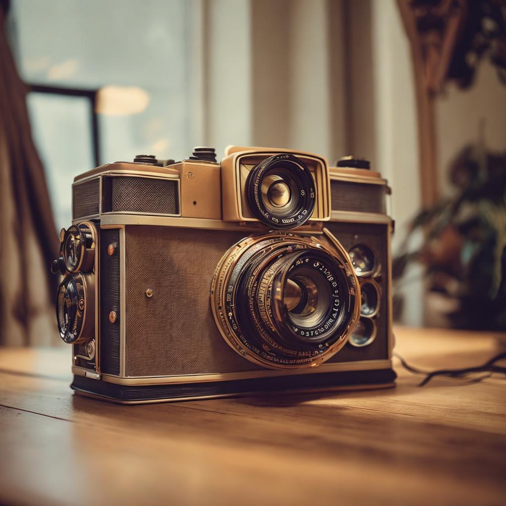 "vintage camera, retro design, by @ai_generated