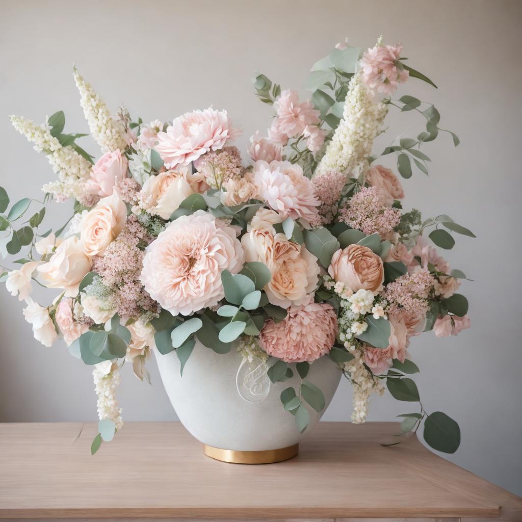 "beautiful floral arrangement, soft by @ai_generated