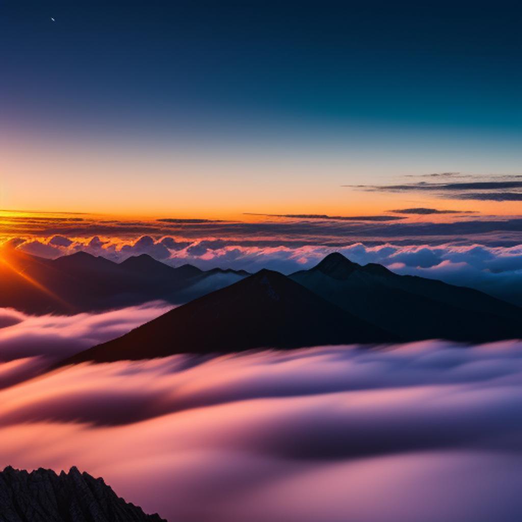 Background, sunset gunung puncak by @ai_generated