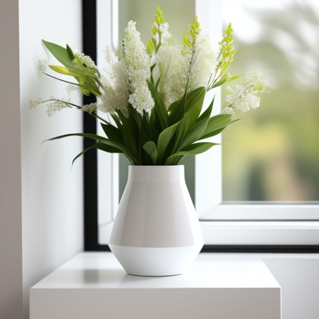 "minimalist white vase, sleek by @ai_generated