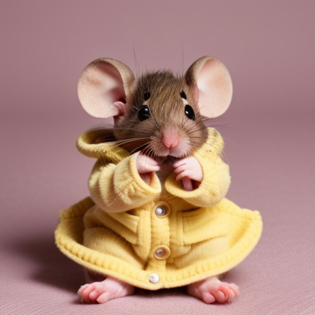 Baby mouse wearing clothes by @ai_generated