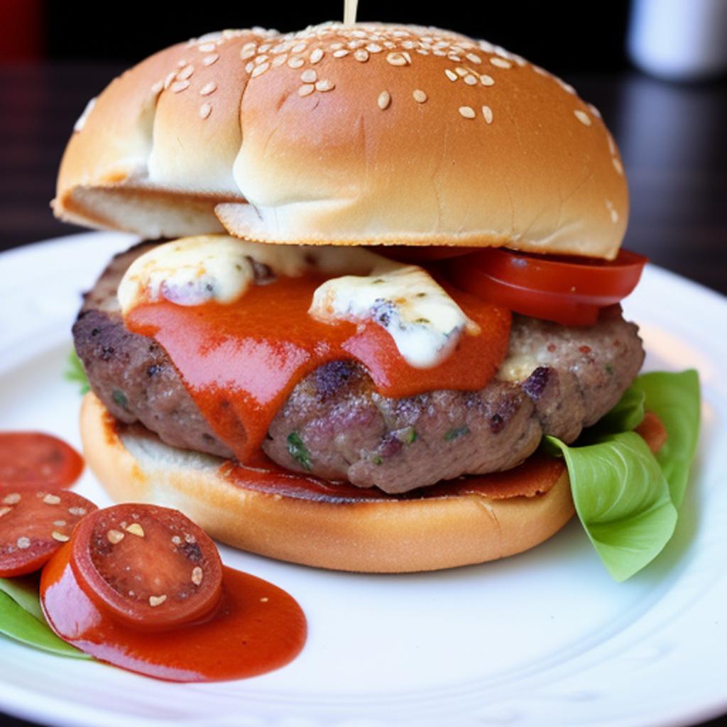 Descripción: hamburguesa de carne by @ai_generated